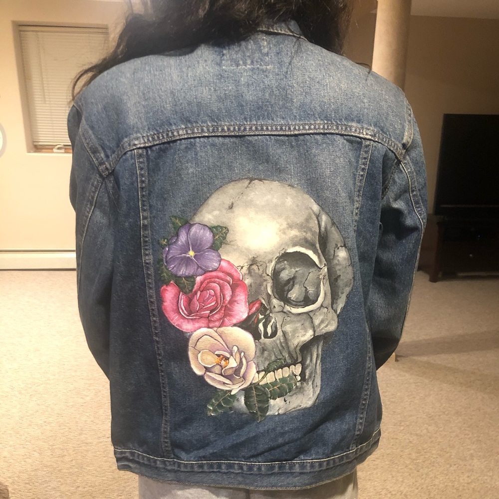 Hand Painted Denim Jacket - Picture 2 of 2